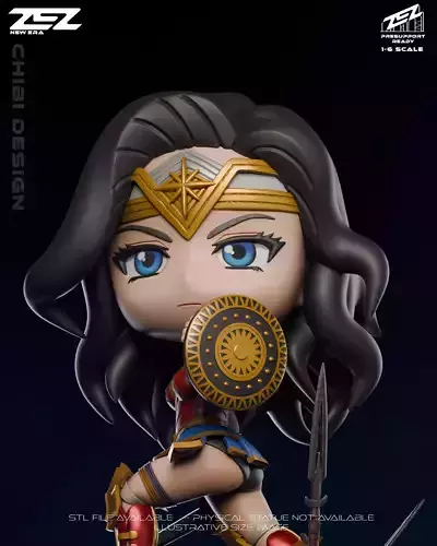 Wonderwoman Chibi - 3D digital STL file