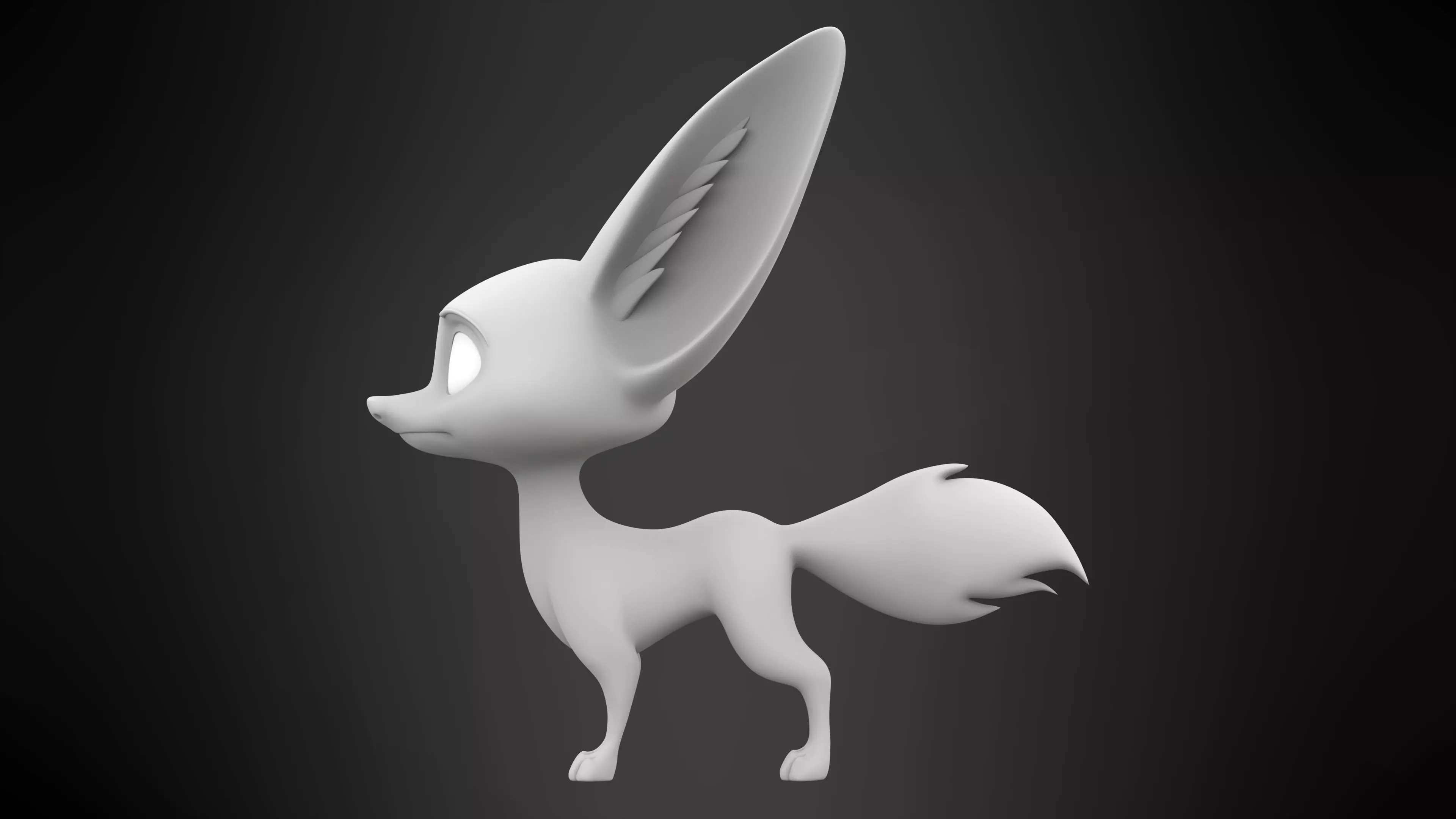 Fennec Fox Low-poly 3D model_7