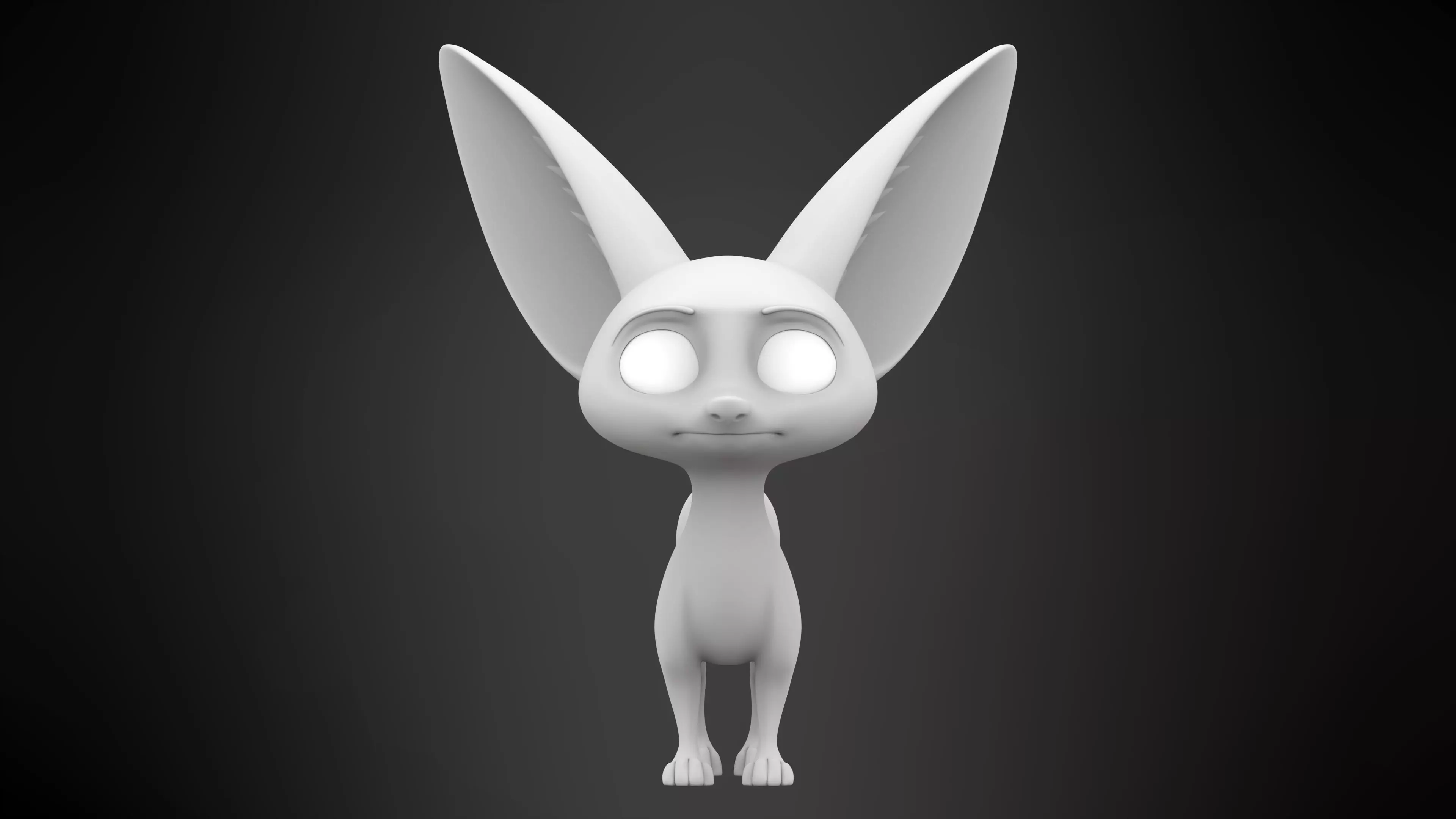 Fennec Fox Low-poly 3D model_6