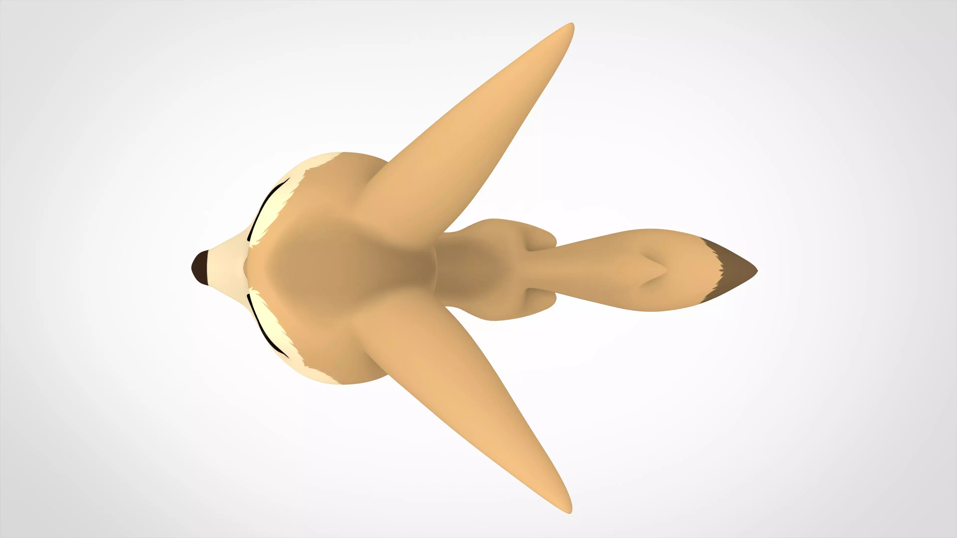 Fennec Fox Low-poly 3D model_4