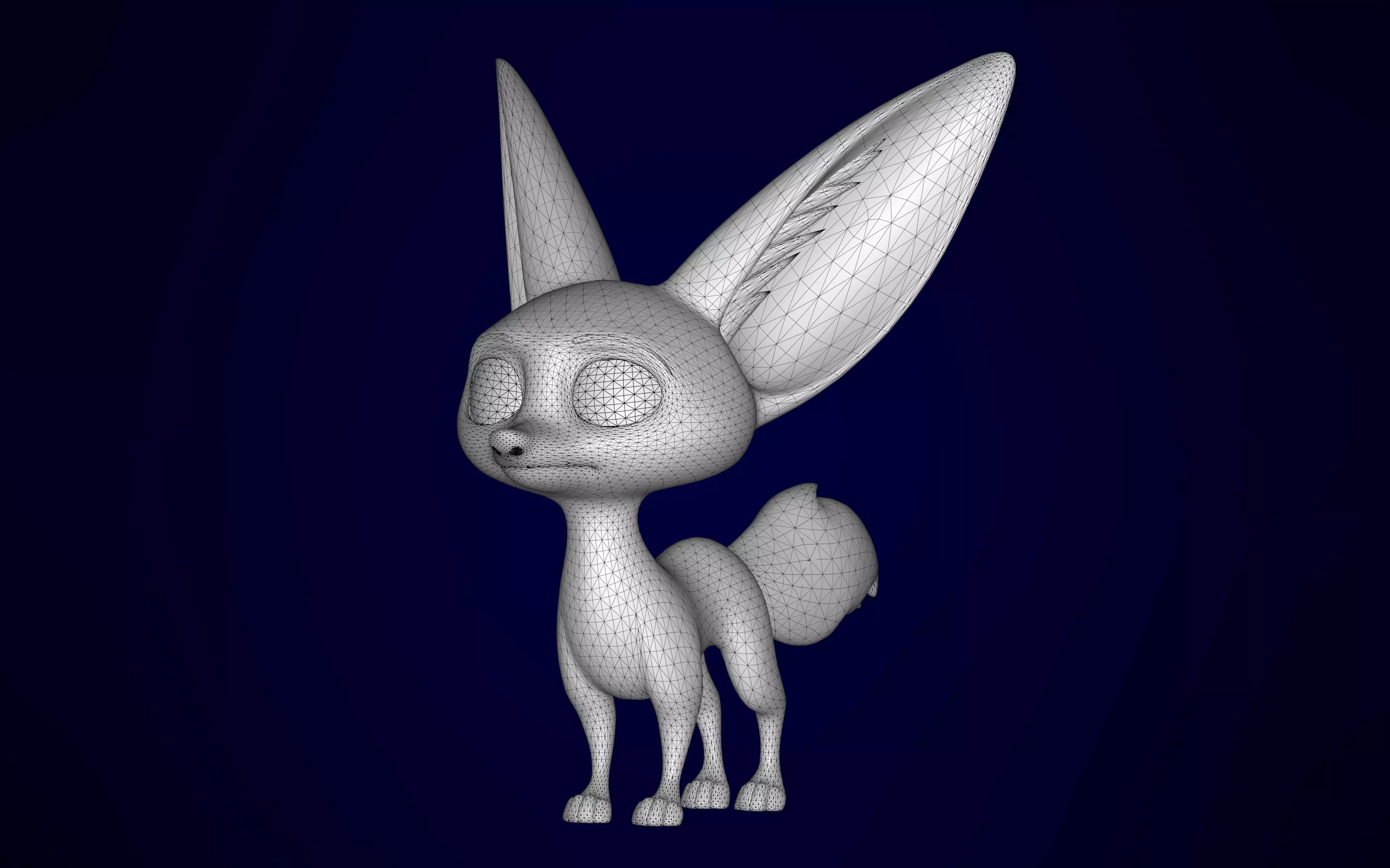 Fennec Fox Low-poly 3D model_10