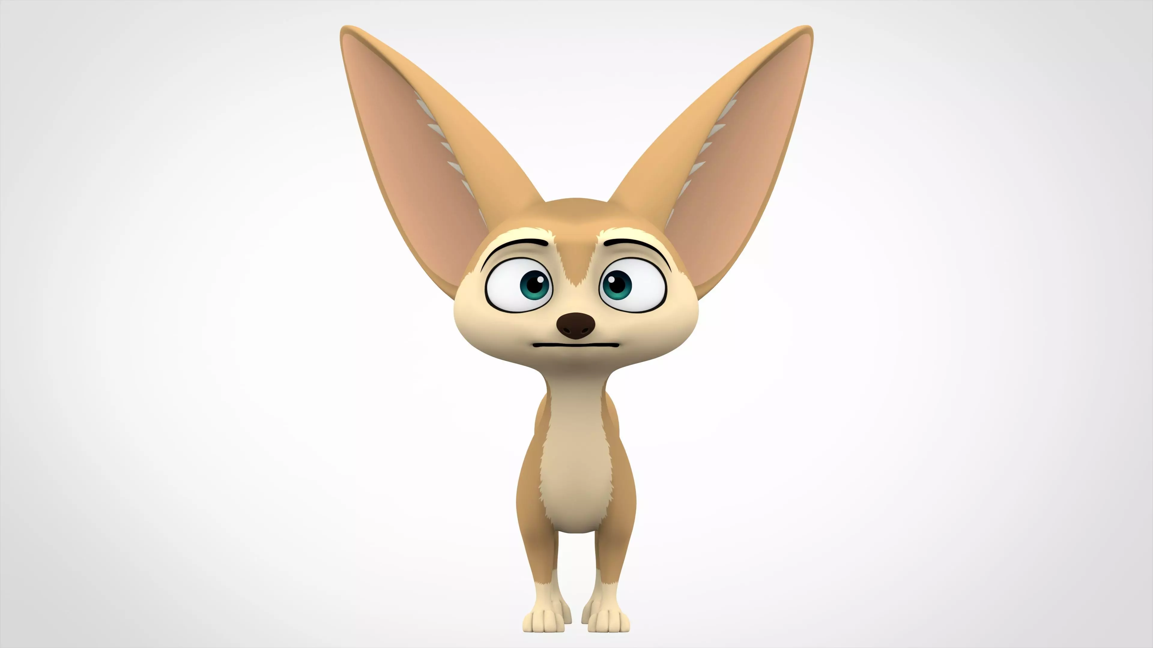 Fennec Fox Low-poly 3D model_1