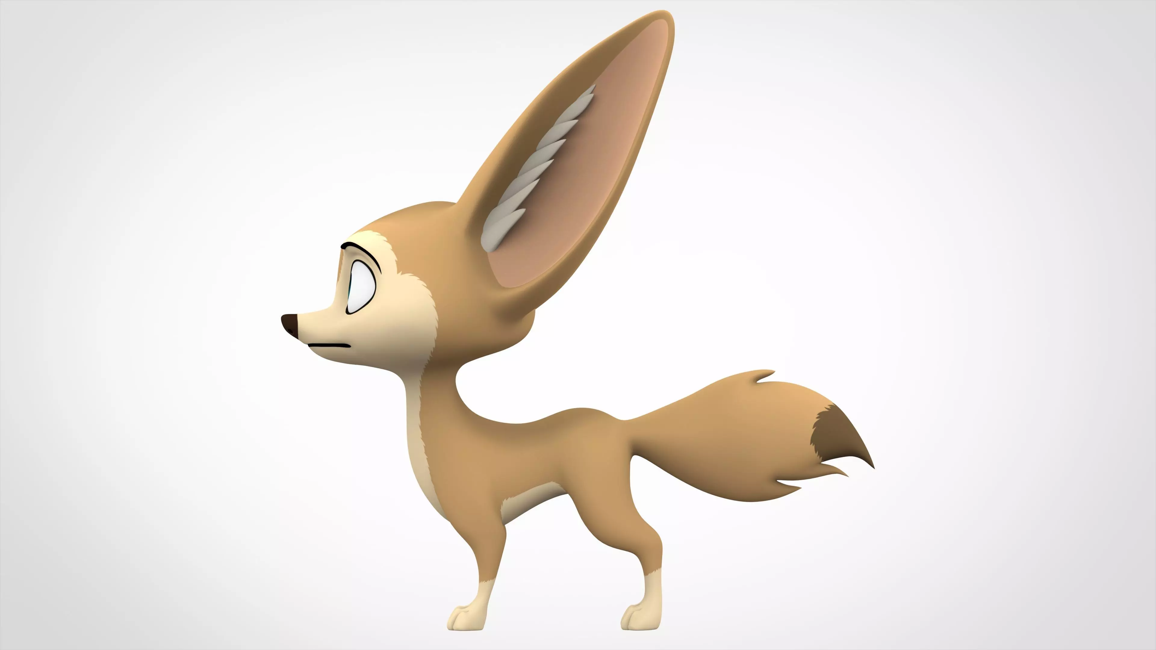 Fennec Fox Low-poly 3D model_2