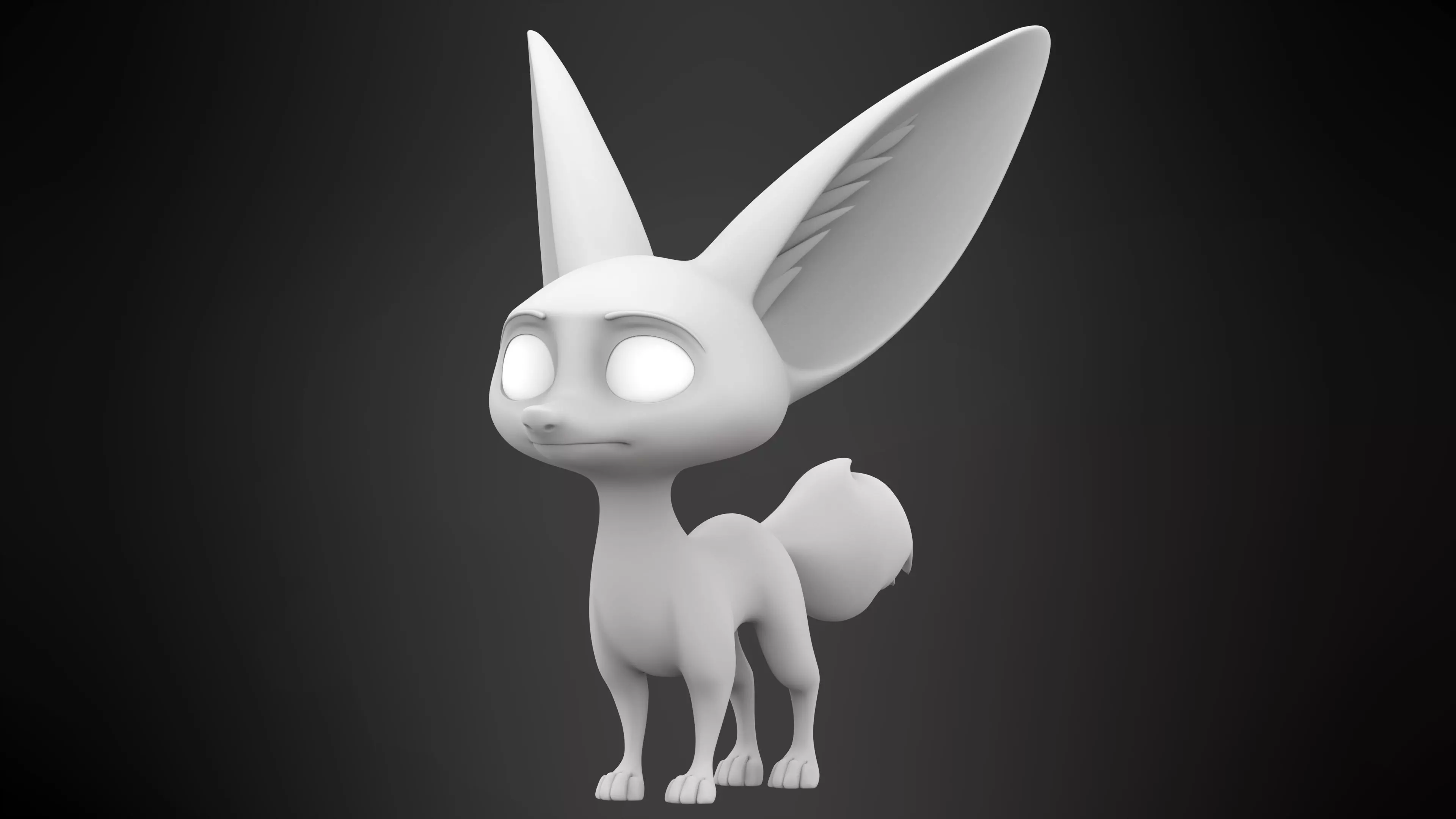 Fennec Fox Low-poly 3D model_5