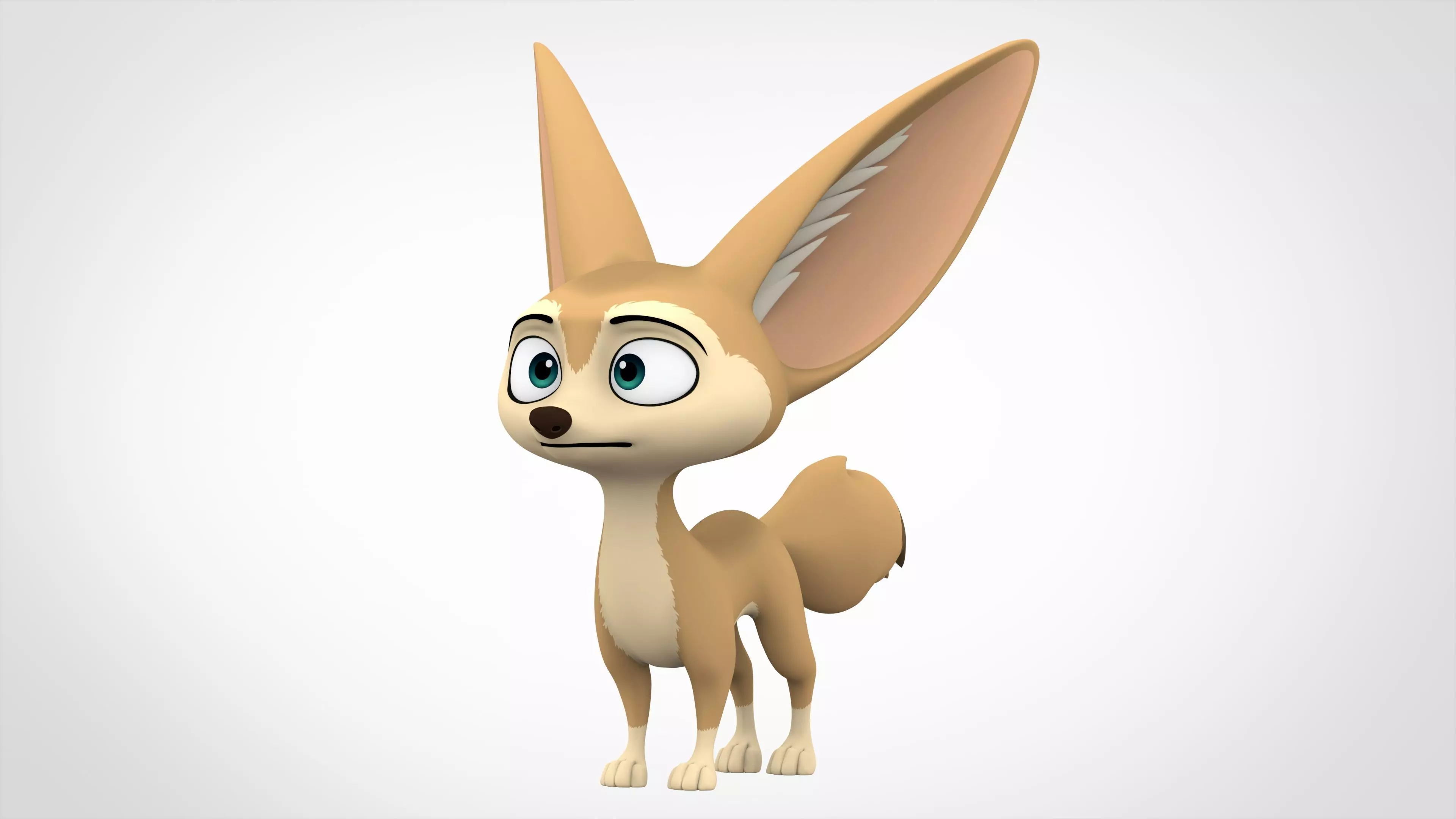 Fennec Fox Low-poly 3D model_0