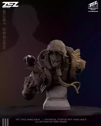Scarecrow Bust 3D Digital STL File