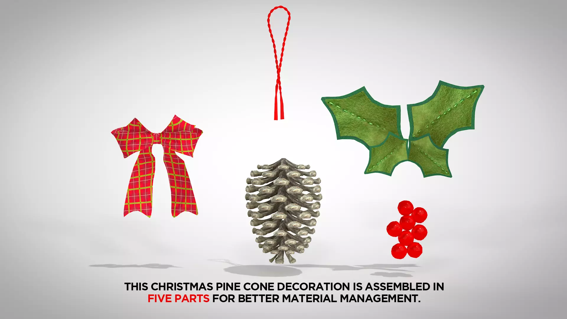 Christmas Pine Cone Decoration 3D Model 3D model_2