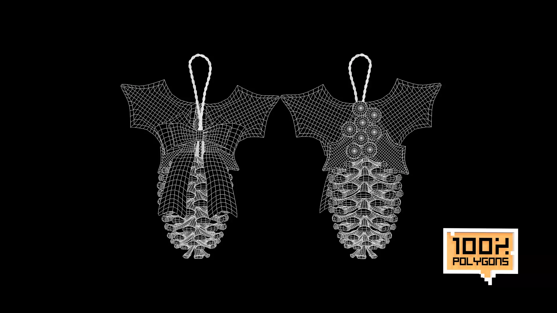 Christmas Pine Cone Decoration 3D Model 3D model_1