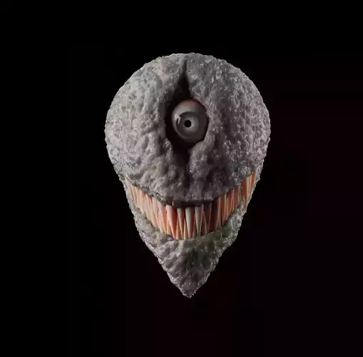 Creepy head Low-poly 3D model