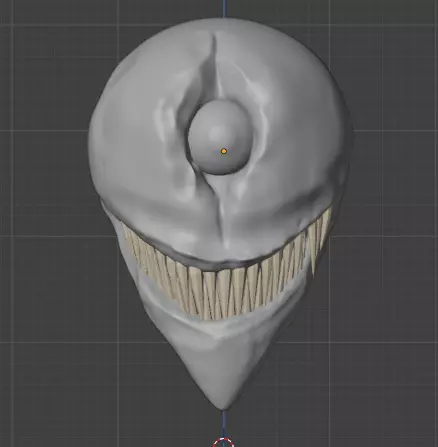 Creepy head Low-poly 3D model_1