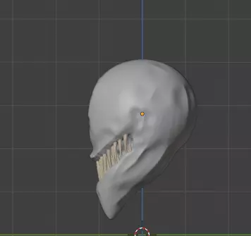 Creepy head Low-poly 3D model_2