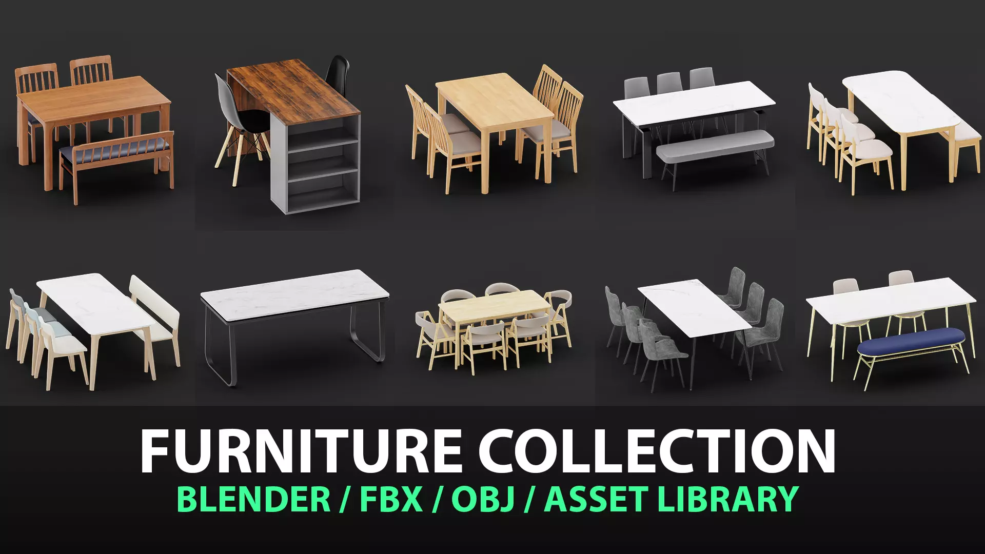 Table Set Model Collection 361 3D model_0