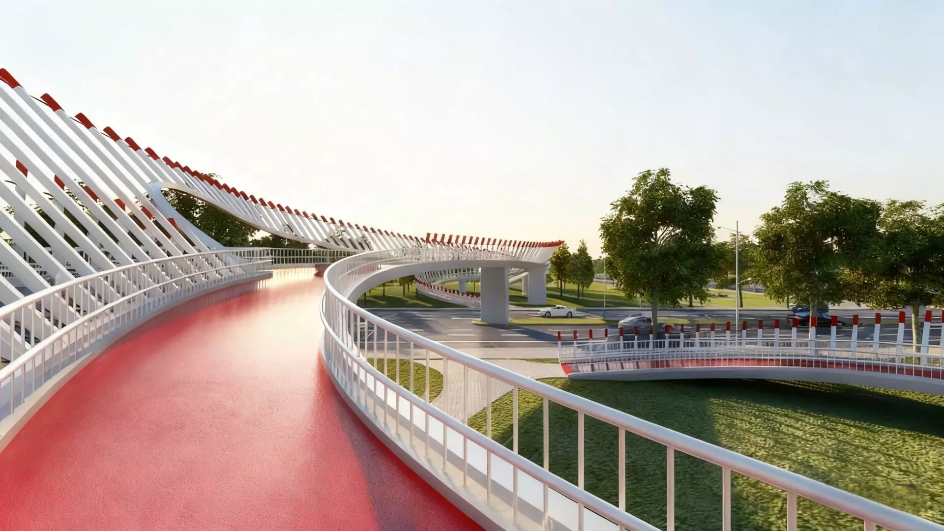 Pedestrian Landscape Overpass 3D model_2