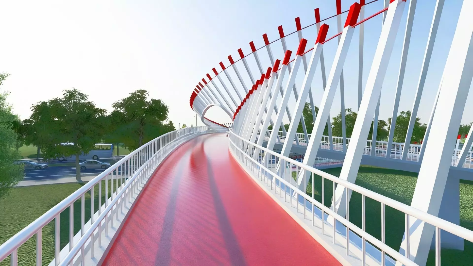 Pedestrian Landscape Overpass 3D model_3