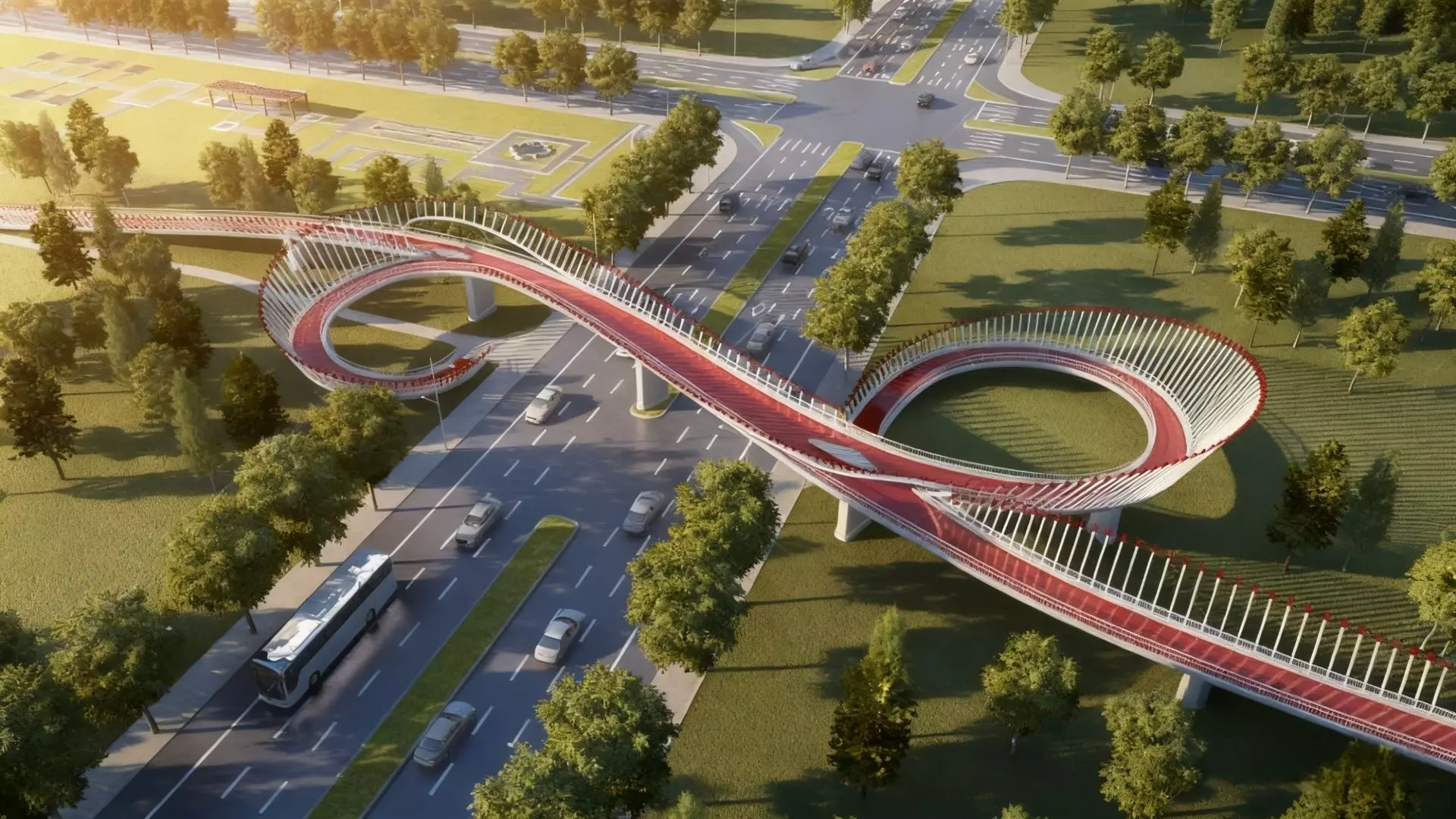 Pedestrian Landscape Overpass 3D model_0