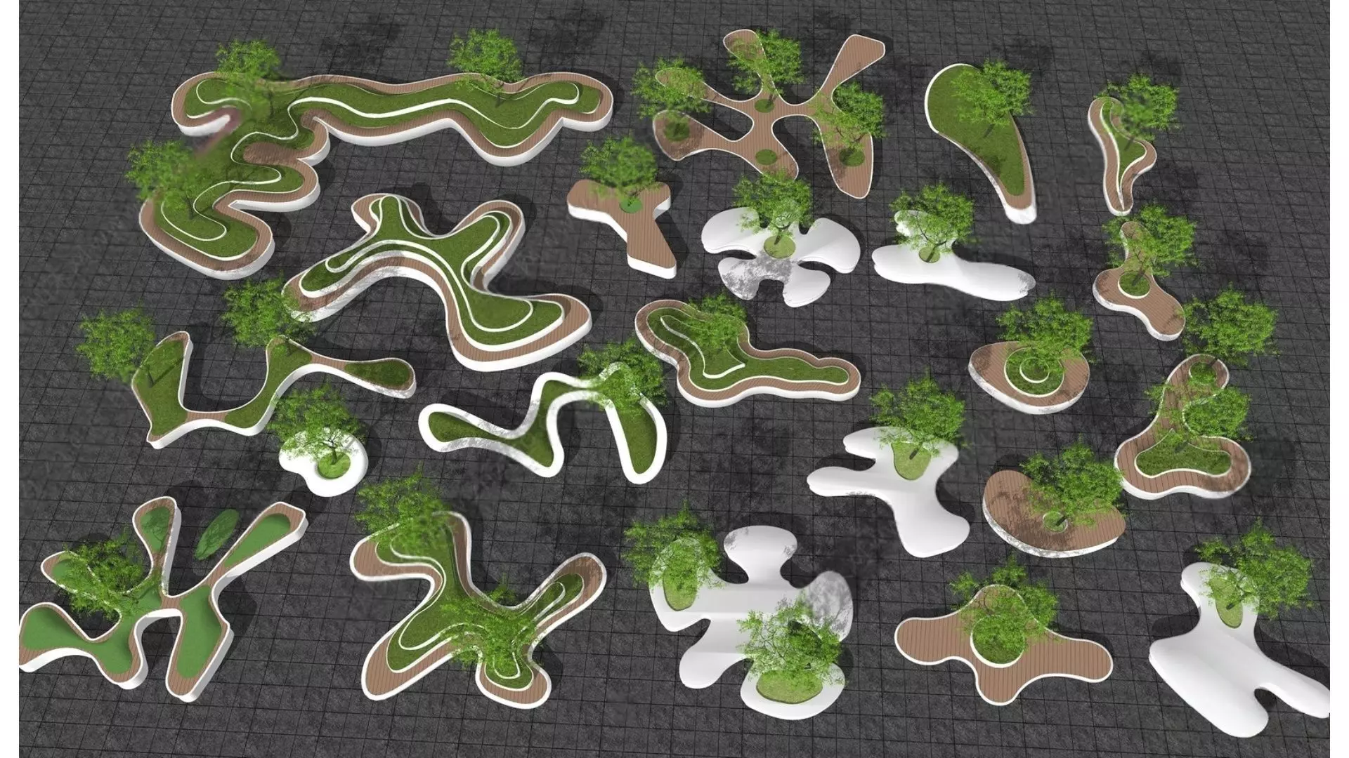 Modern Irregular Tree Pit 3D model