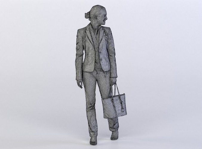 Maria 0142 Woman walking away holding a bag