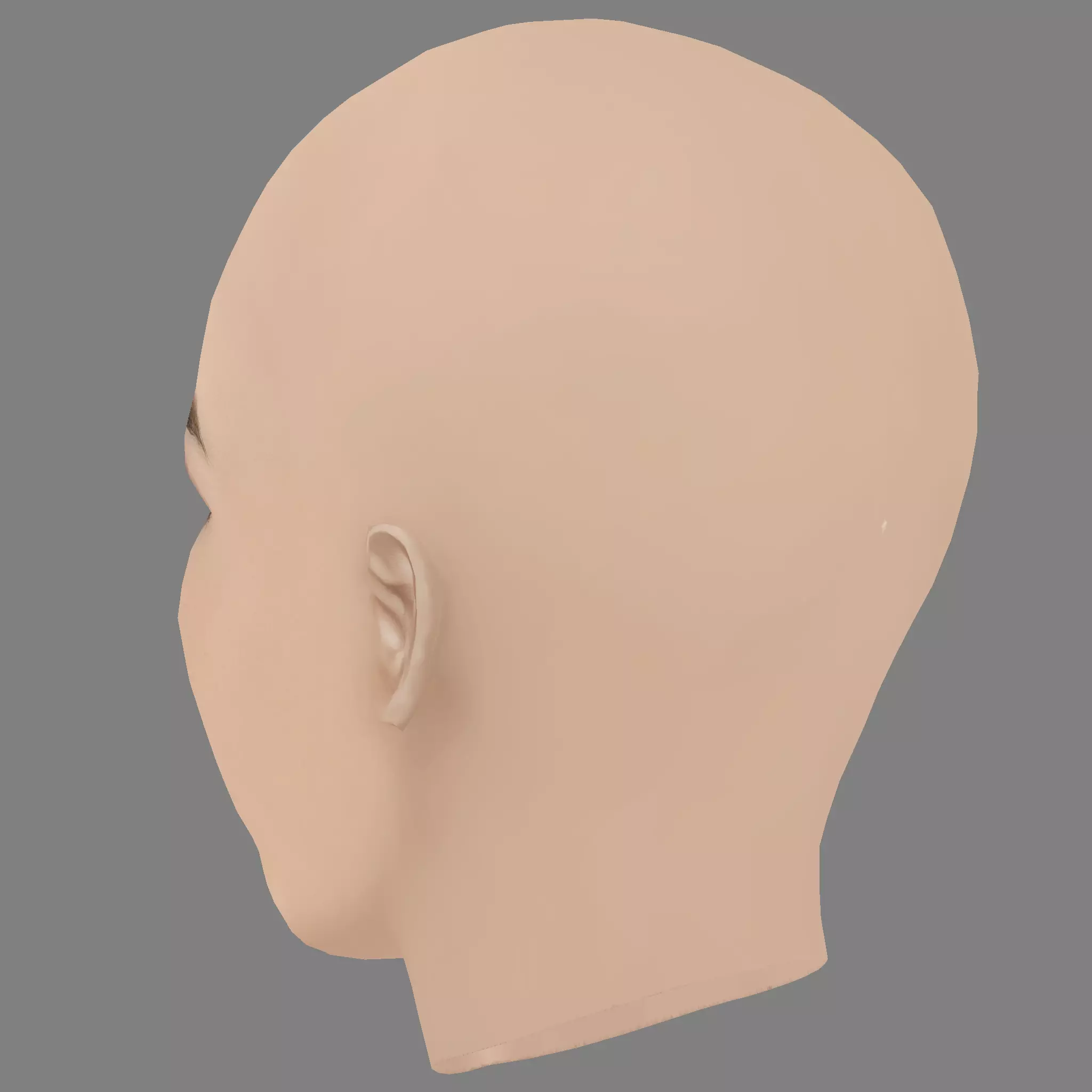 Lily Collins Head - No Hair - Low poly head for game Low-poly 3D model_4