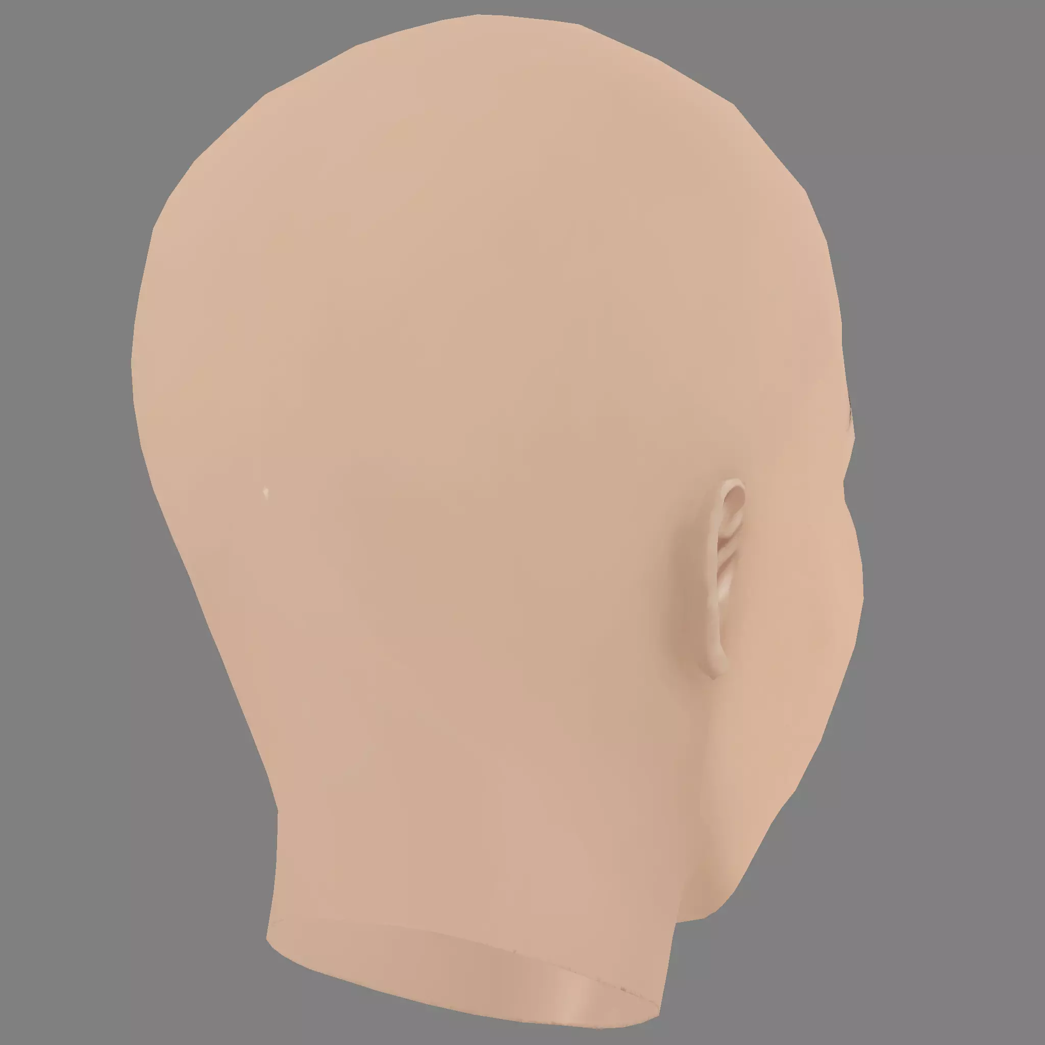 Lily Collins Head - No Hair - Low poly head for game Low-poly 3D model_5