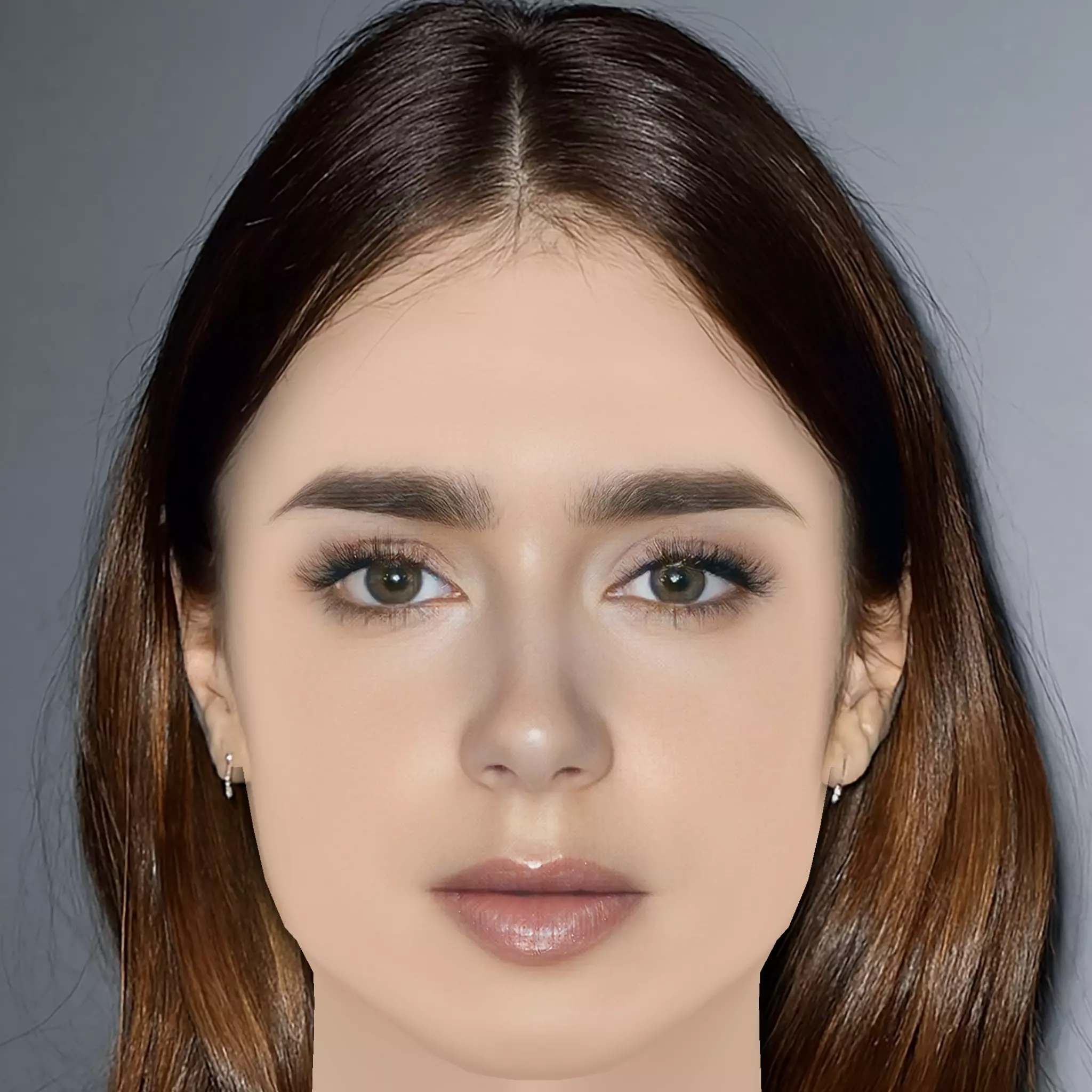 Lily Collins Head - No Hair - Low poly head for game Low-poly 3D model_0