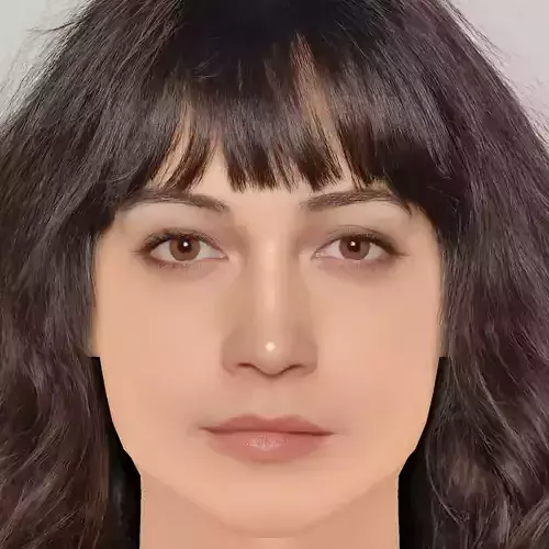 Lily Gladstone Head - No Hair - Low poly head for game