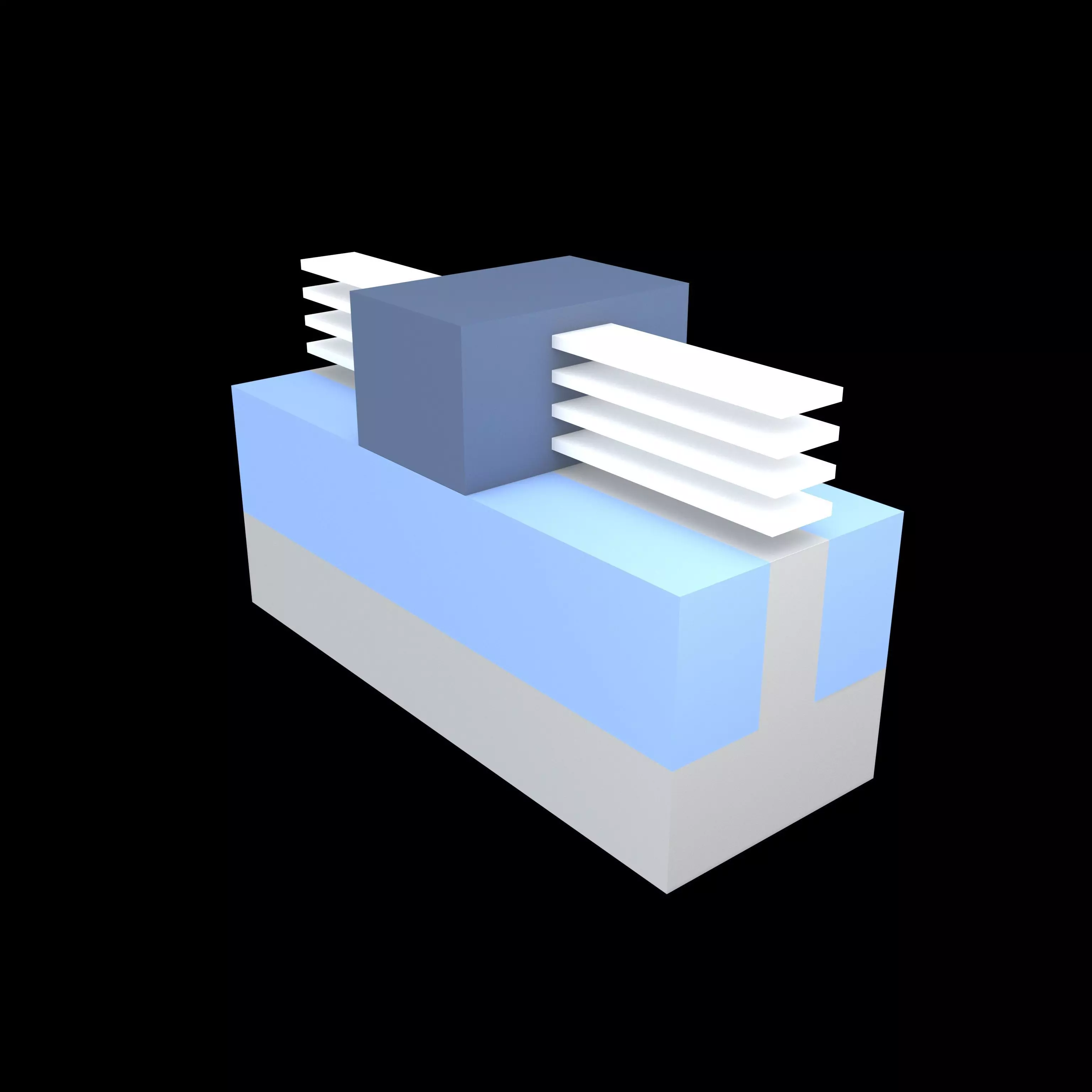 Chip RibbonFET Architecture v1 001 Low-poly 3D model_0