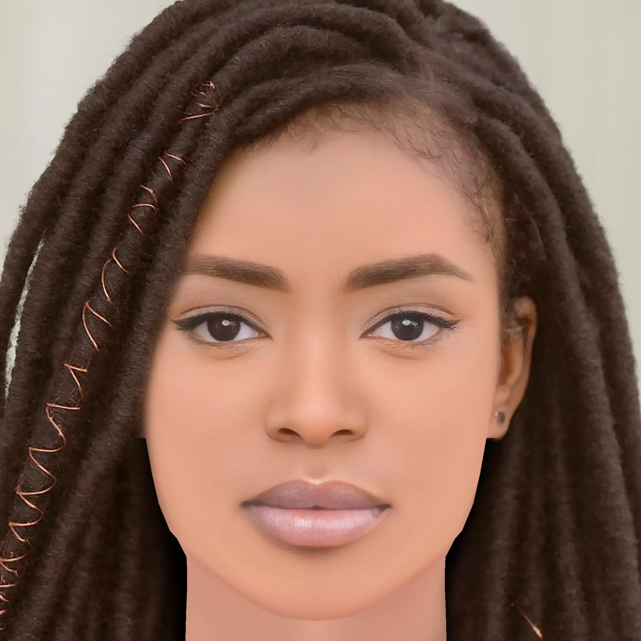 Lovie Simone Head - No Hair - Low poly head for game Low-poly 3D model
