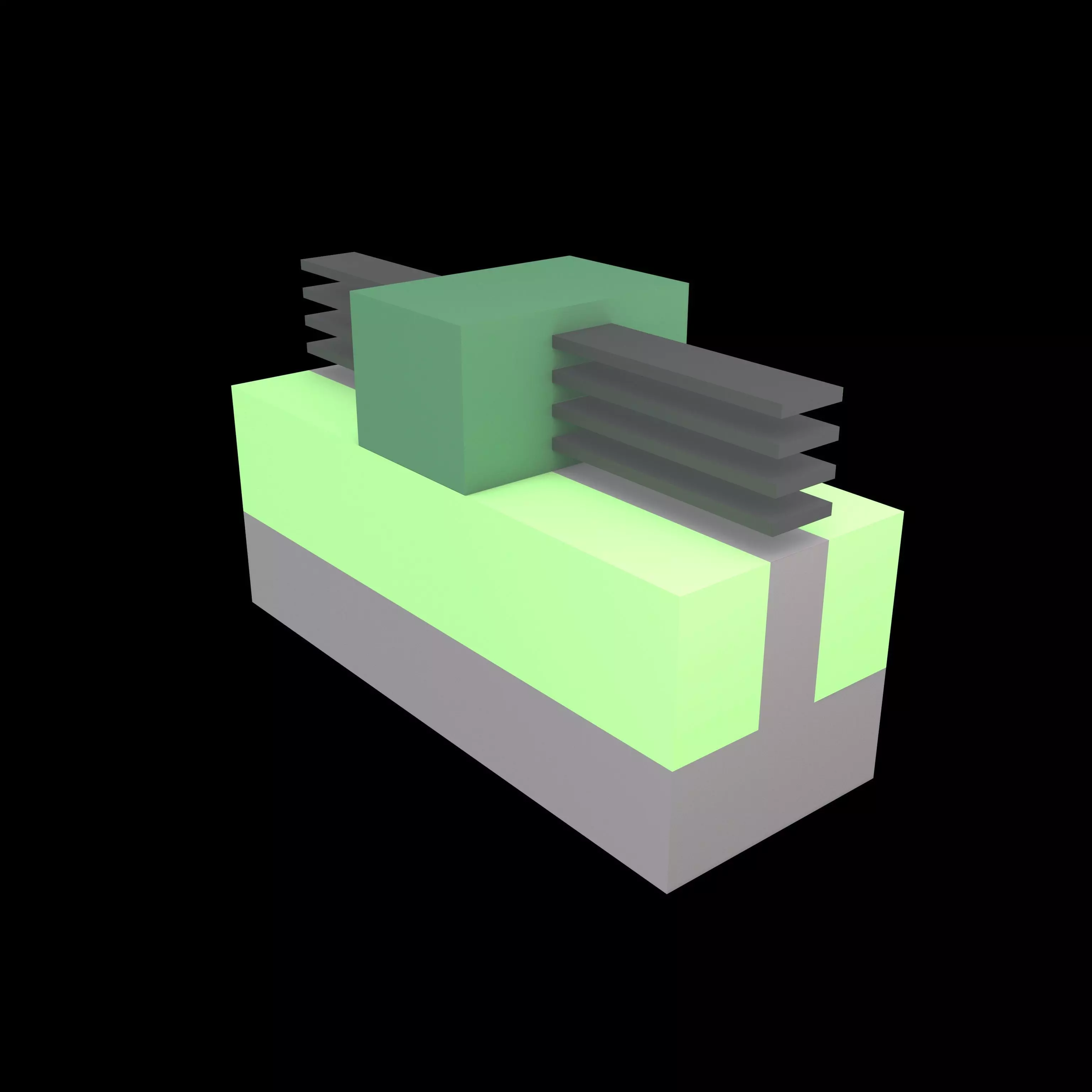 Chip RibbonFET Architecture v1 002 Low-poly 3D model_0