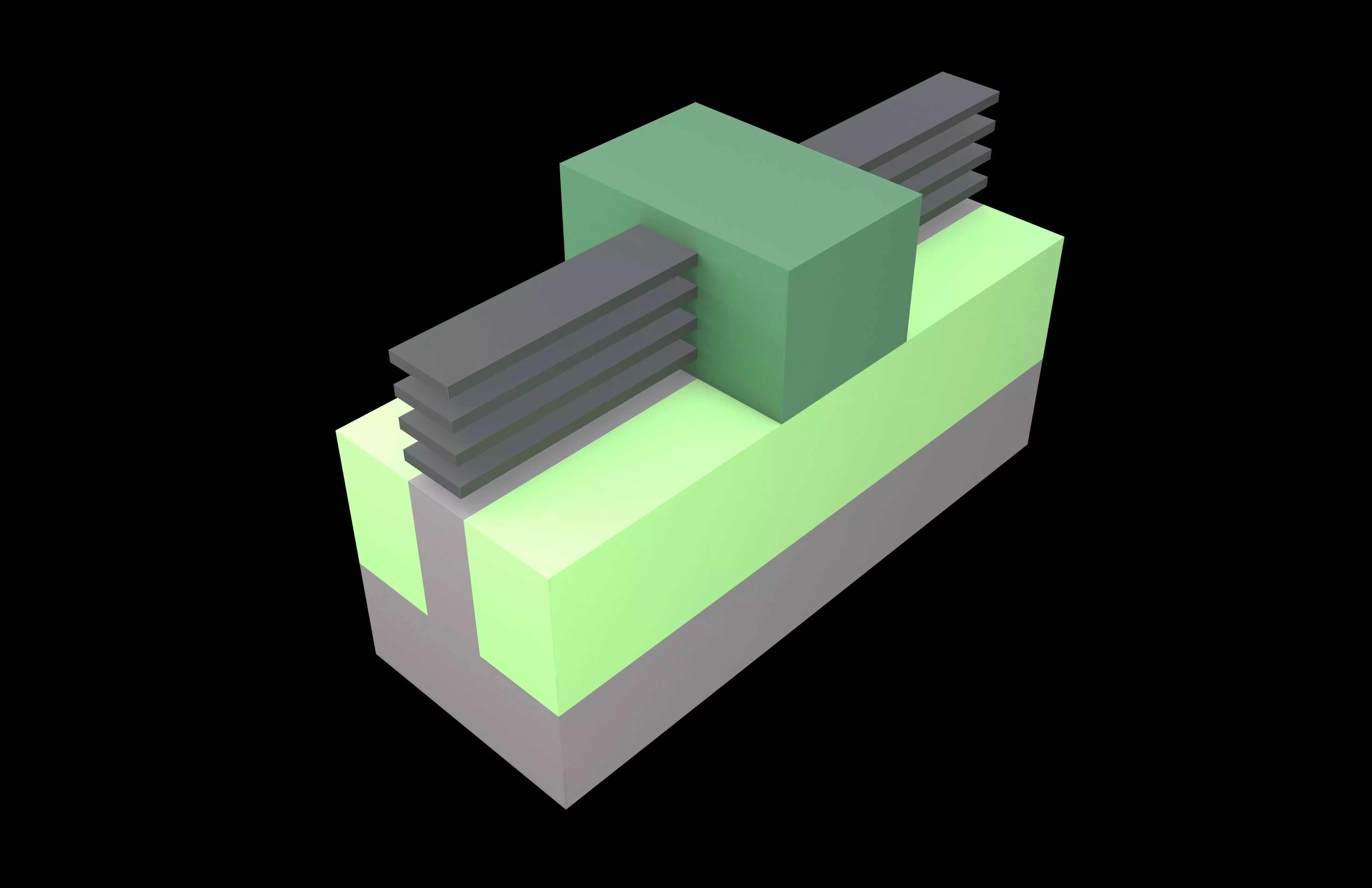 Chip RibbonFET Architecture v1 002 Low-poly 3D model_2
