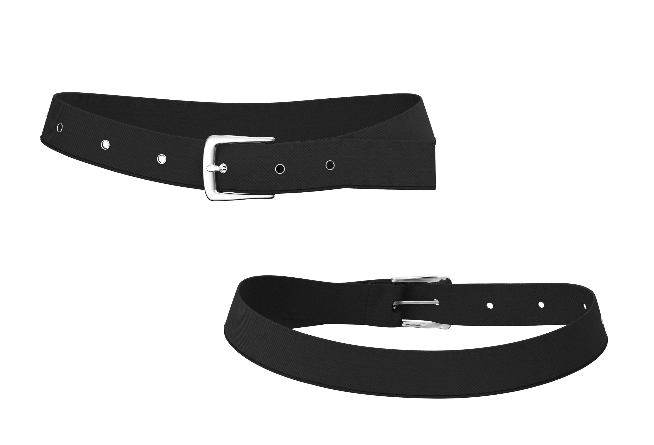 Basic silver black belt obj35-1 3D model