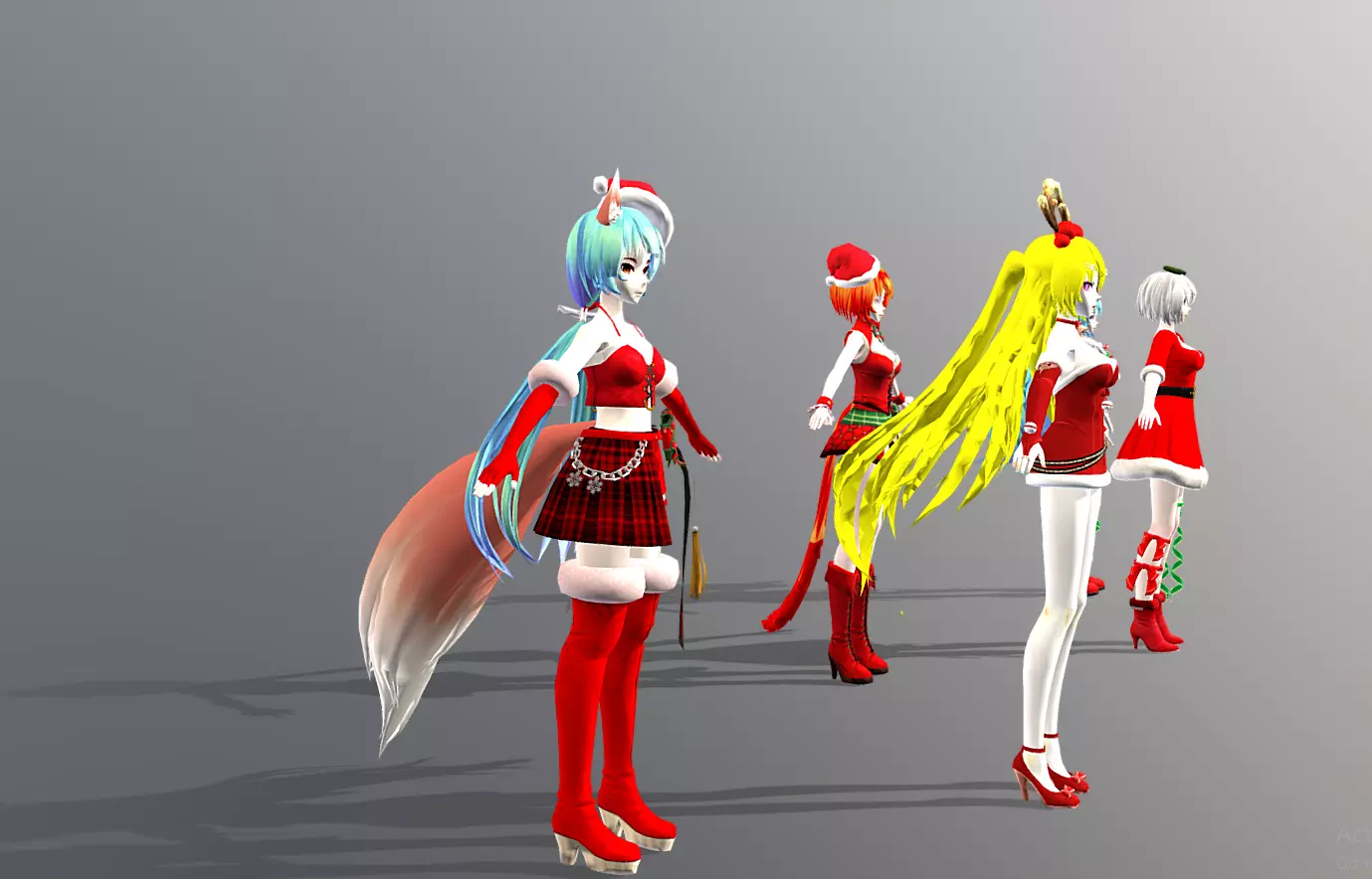 Christmass Cuties Baby Girls Outpits GLB 3D model