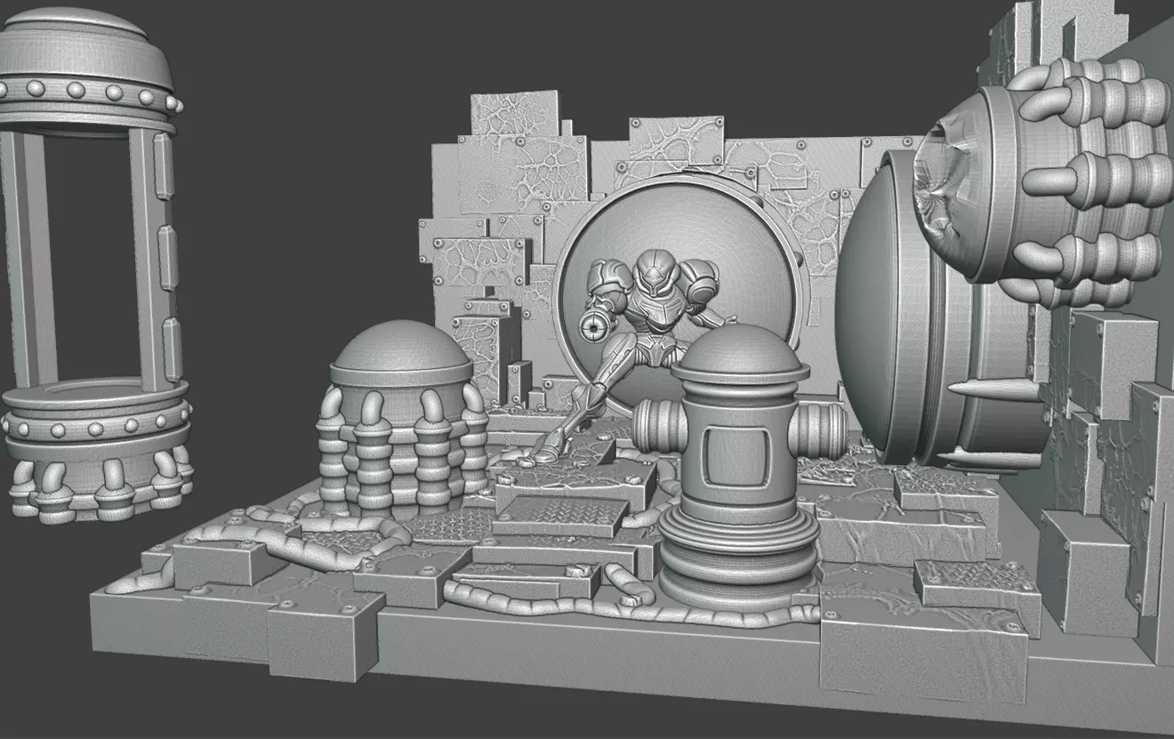SUPER METROID MAP SAVE ROOM DIORAMA 3D print model_3