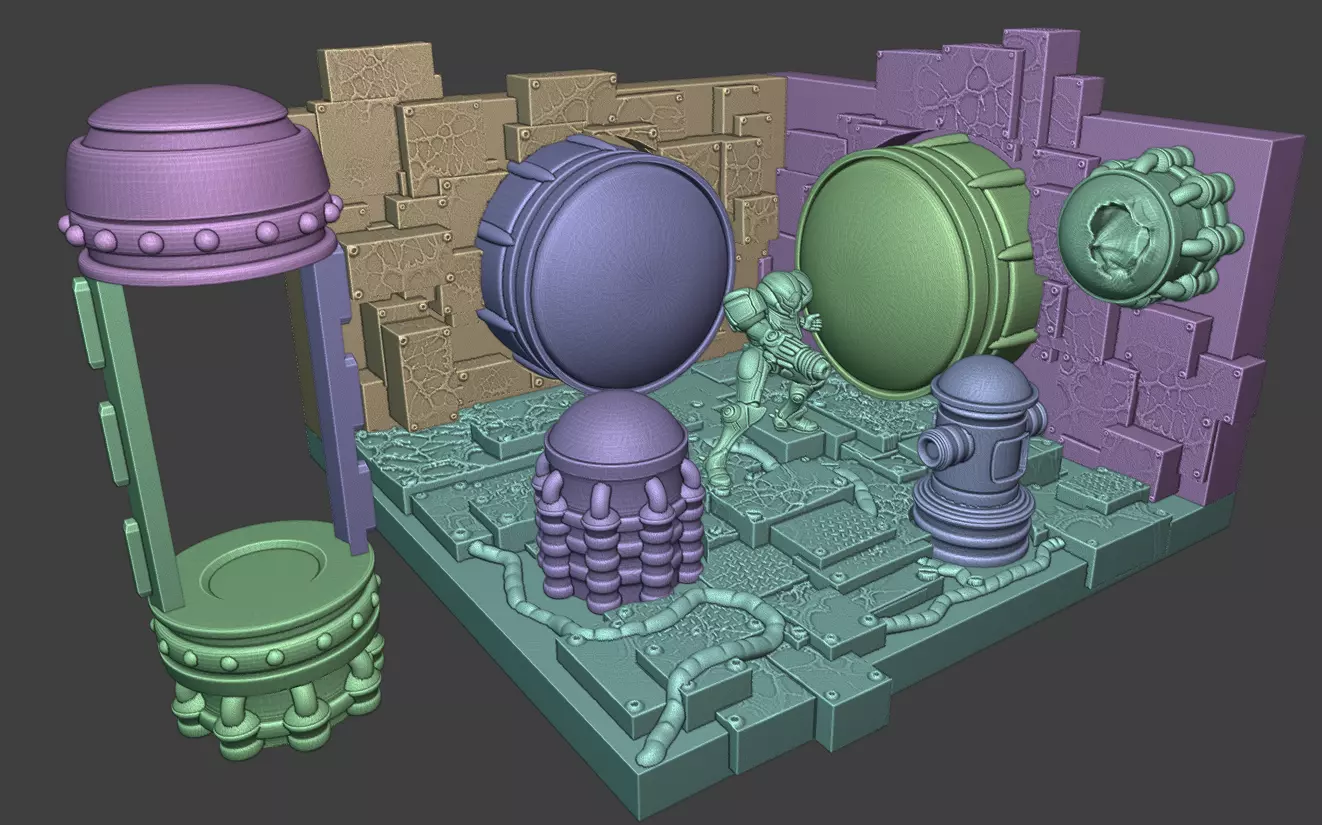 SUPER METROID MAP SAVE ROOM DIORAMA 3D print model_2