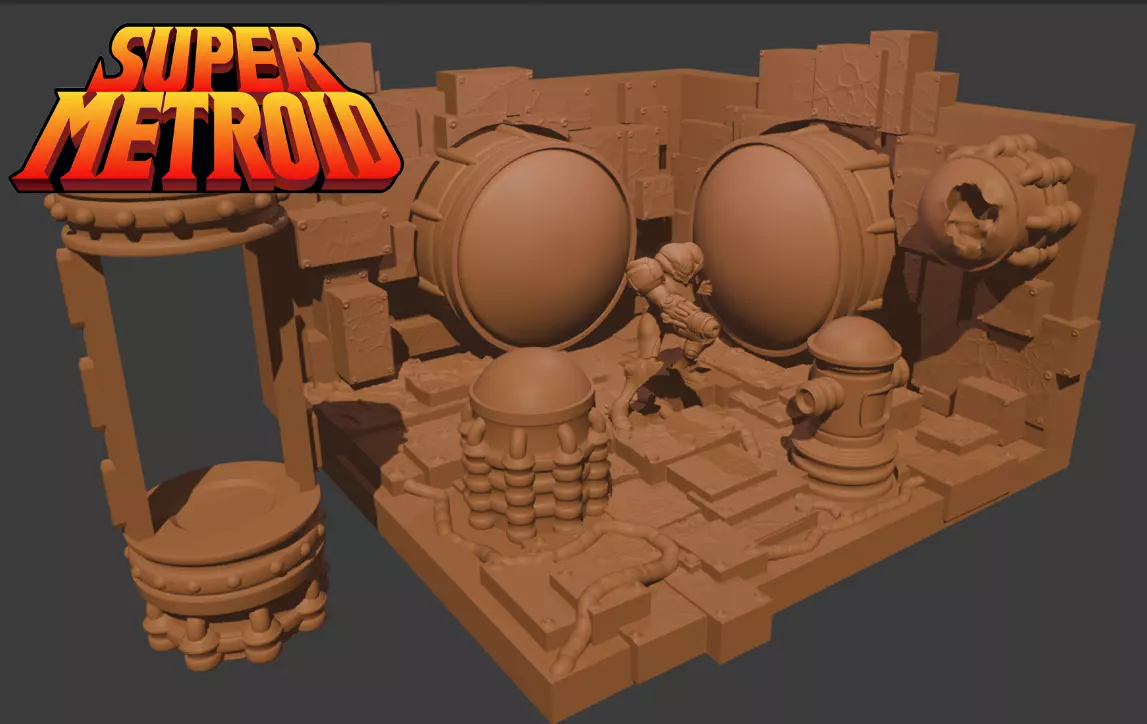 SUPER METROID MAP SAVE ROOM DIORAMA 3D print model_8