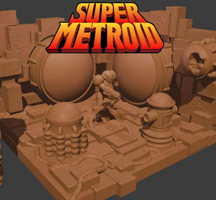 SUPER METROID MAP SAVE ROOM DIORAMA 3D print model_0