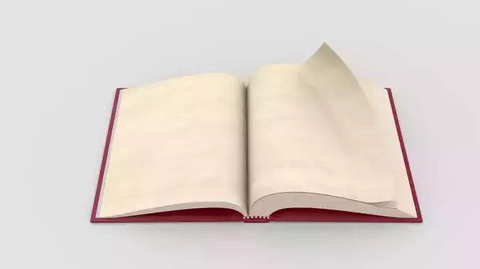 Red Cover Book Fully Animated 3D Model Low Poly
