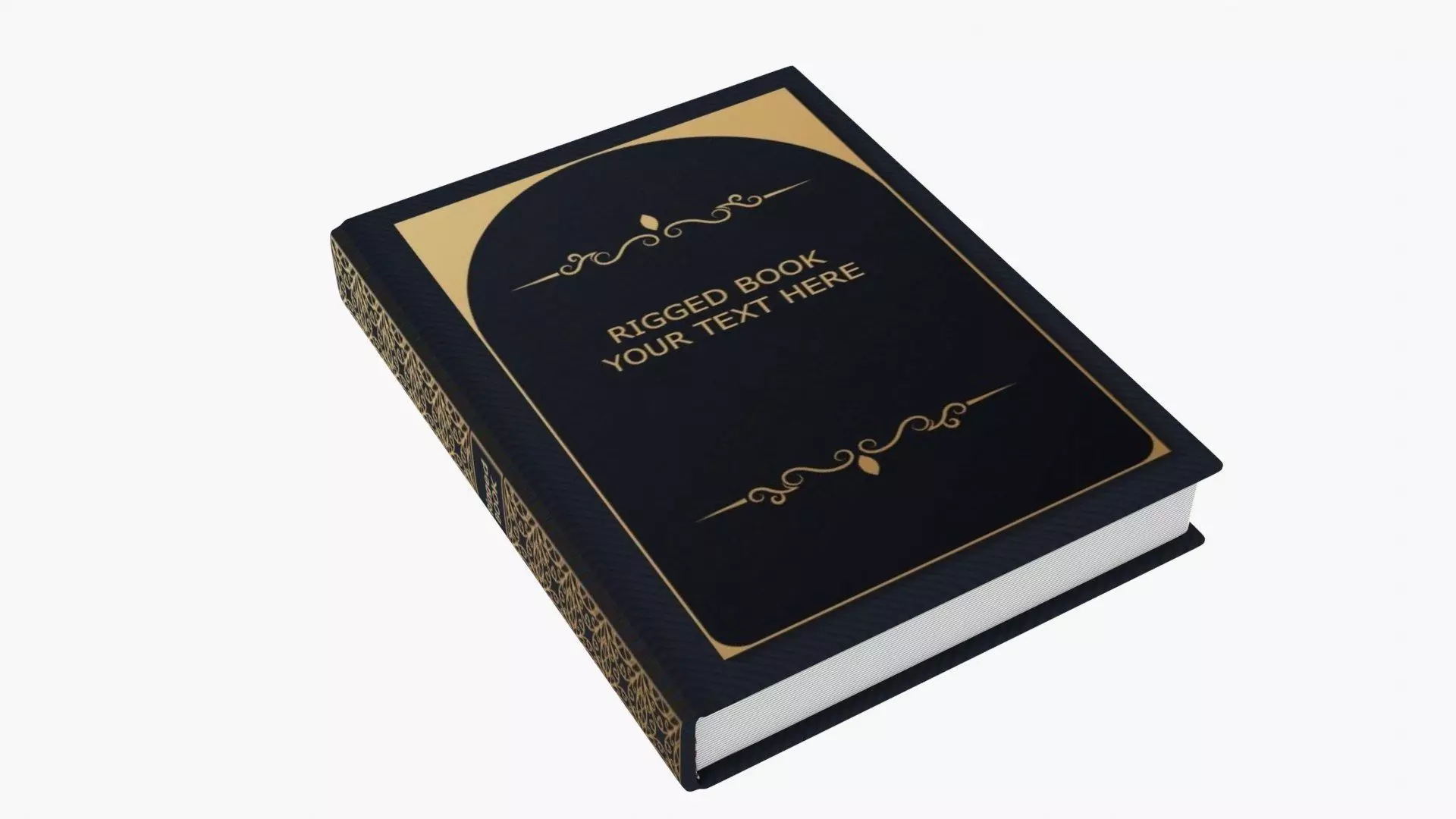 Realistic Black Cover Fully Animated Book Low-poly 3D model_6