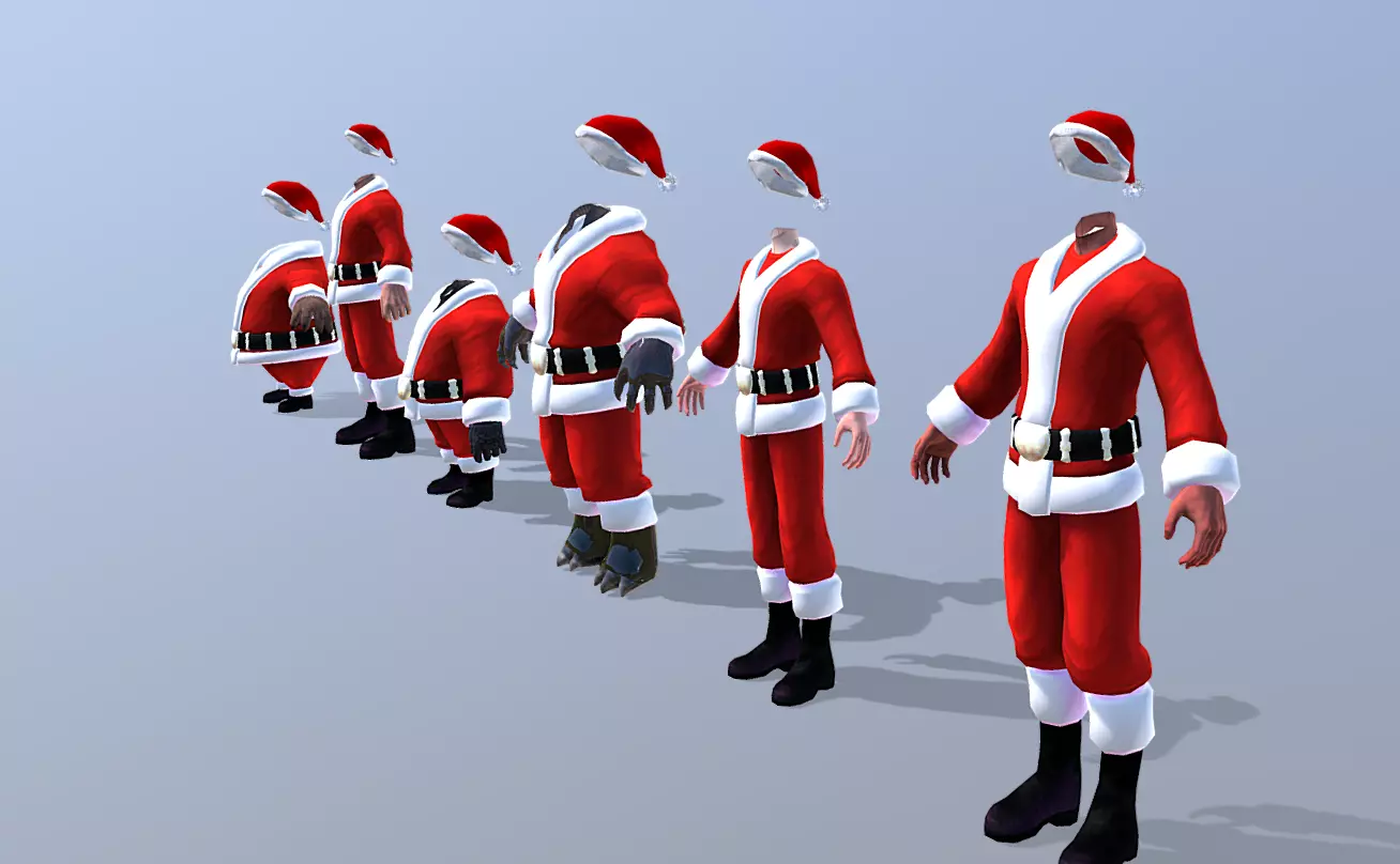 Christmass Male Random Outpit and Costumes GLB 3D model