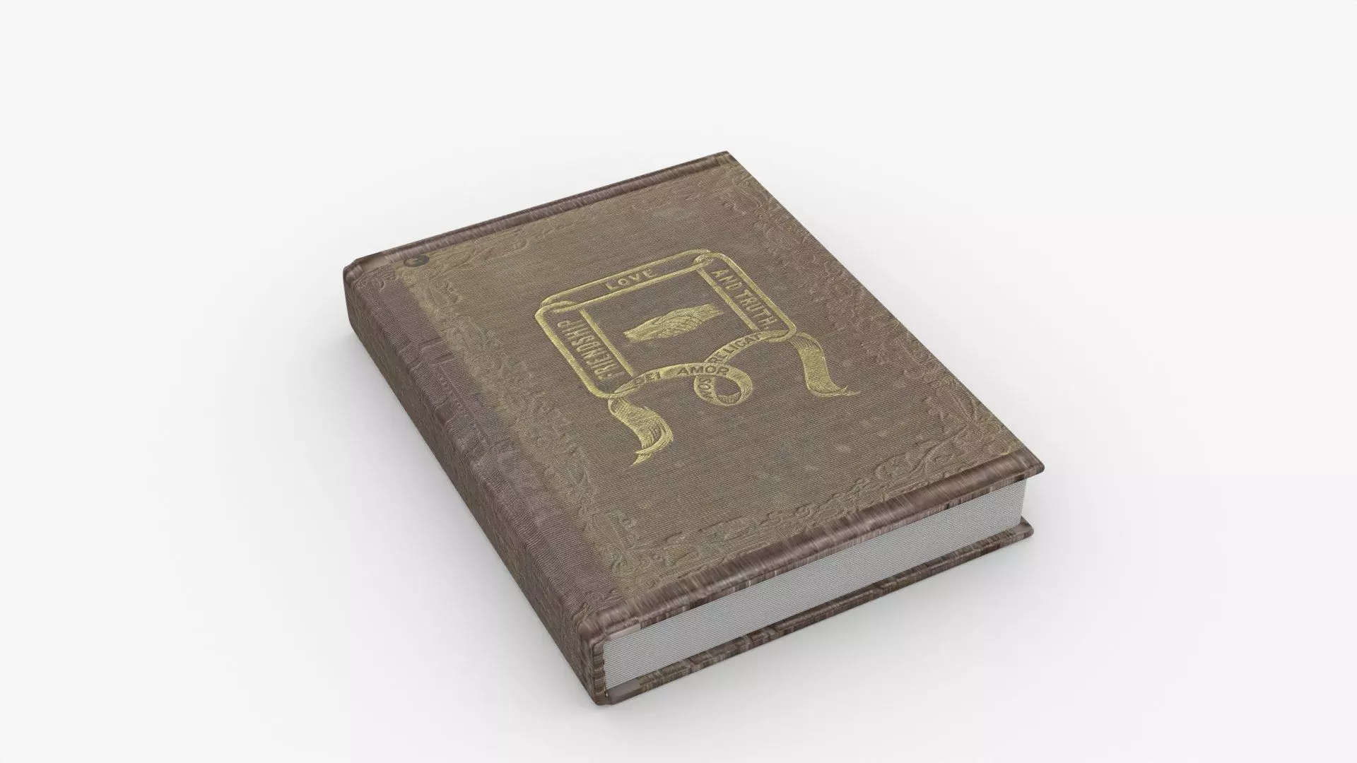 Brown Cover Book Animated Low-poly 3D model_1