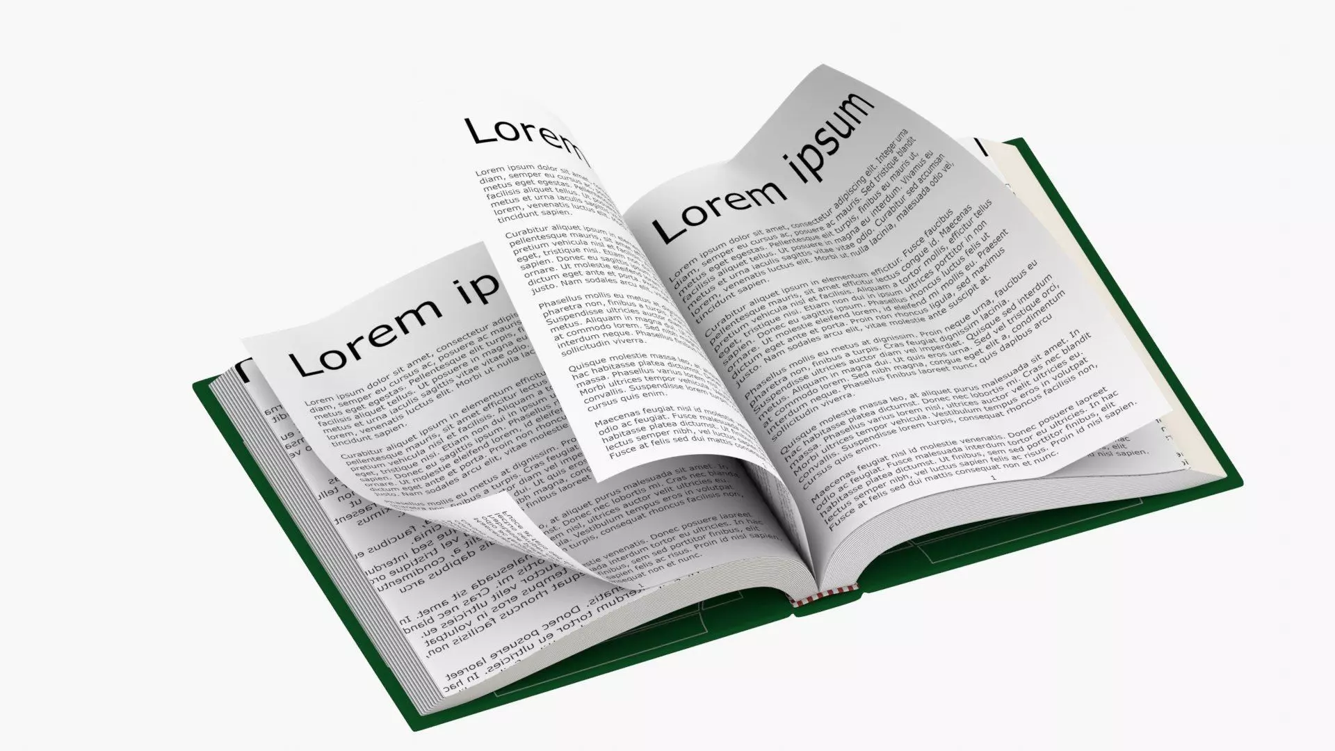 Green Cover Animated Book Low-poly 3D model_2