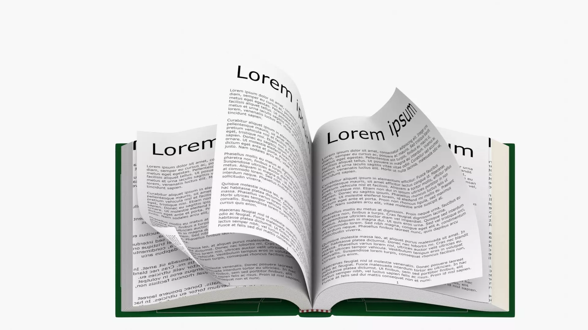 Green Cover Animated Book Low-poly 3D model_3