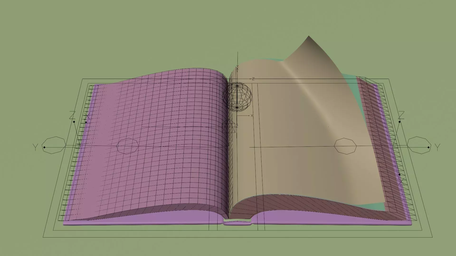 Green Cover Book Animated Low-poly 3D model_9