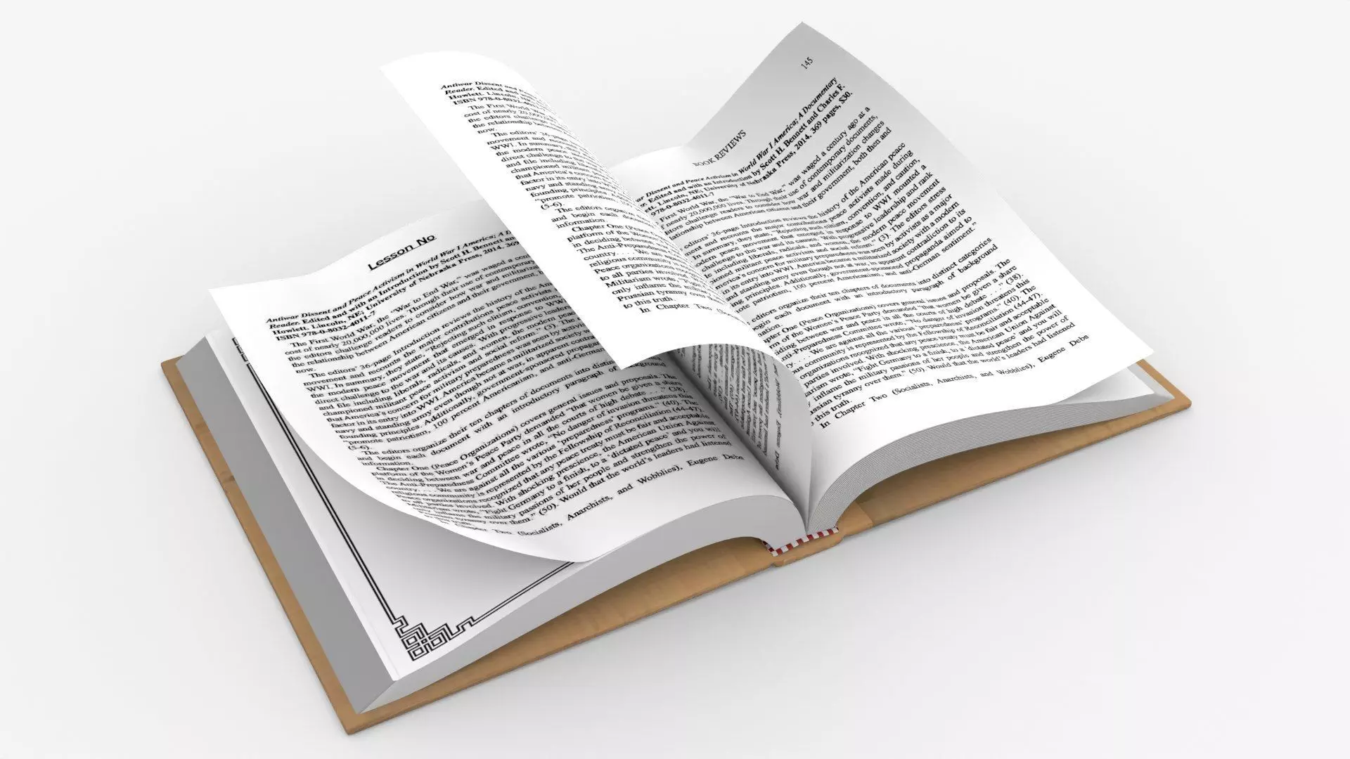 Historical Reading Book Animated Low-poly 3D model_3