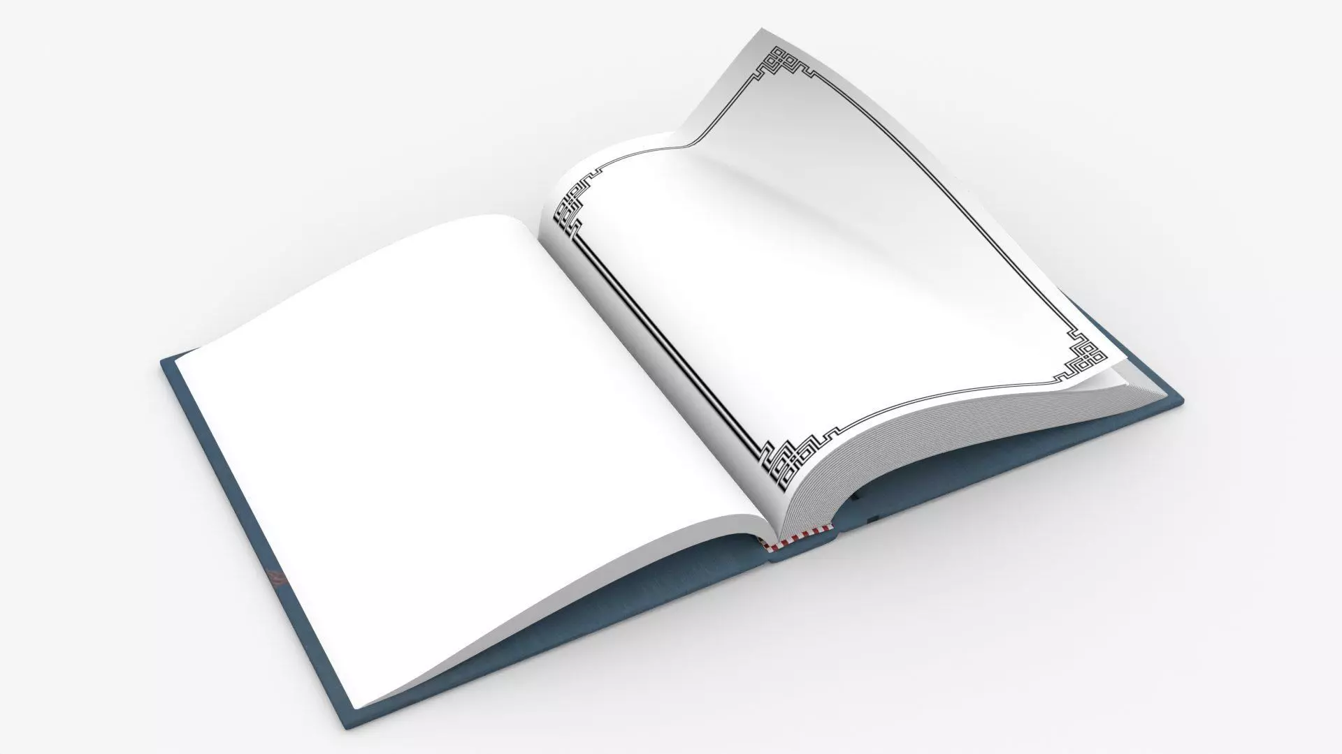 Light Blue Cover Book Animated Low-poly 3D model_3