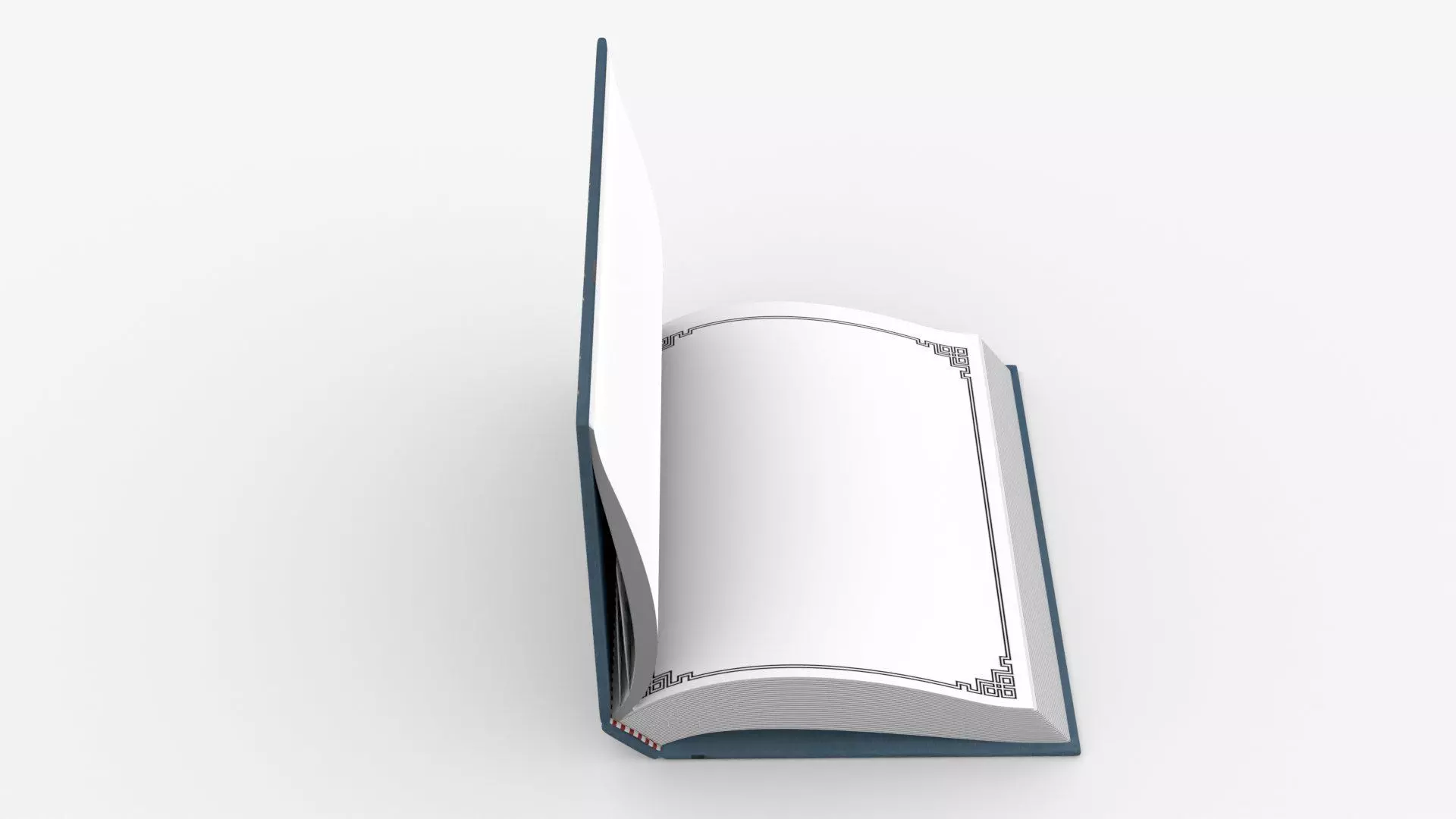 Light Blue Cover Book Animated Low-poly 3D model_2