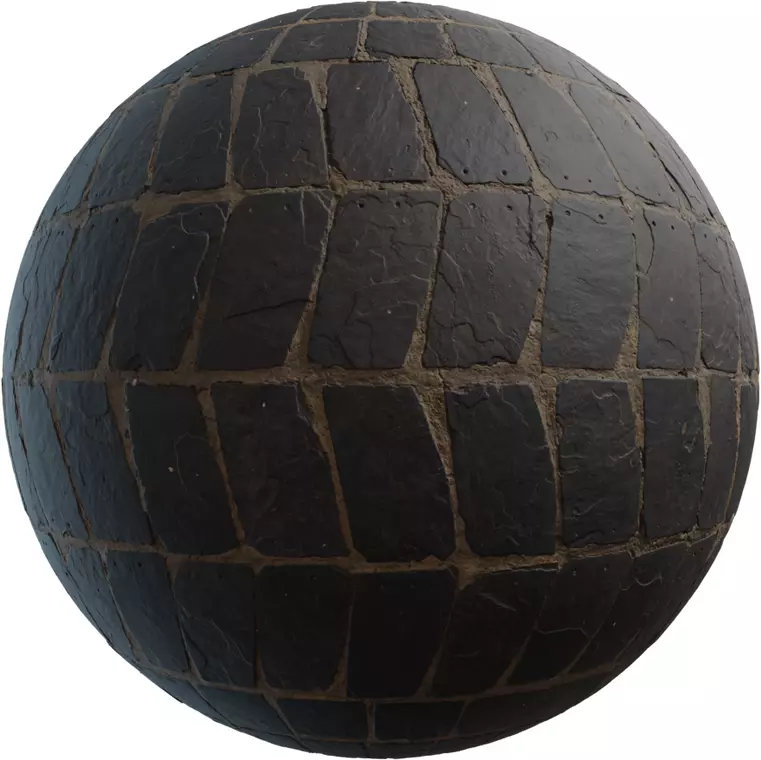 Hand Laid Basalt Cobblestone With Soil PBR Texture Texture_0