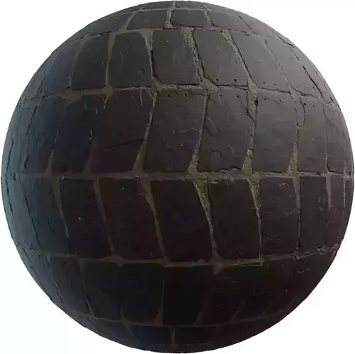 Hand Laid Basalt Cobblestone With Soil PBR Texture