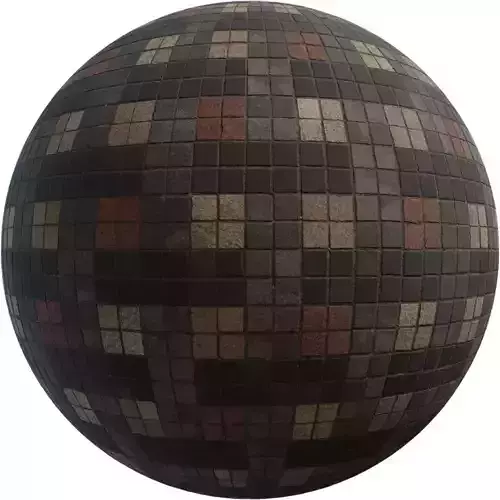 Multicolor Granite Mosaic Pavers PBR Texture