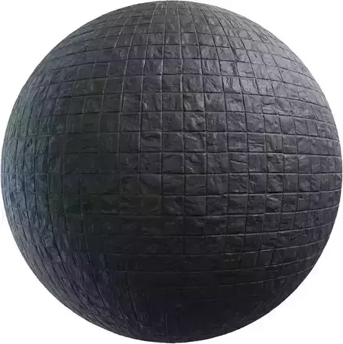 Dark Slate Cobblestone Squares PBR Texture