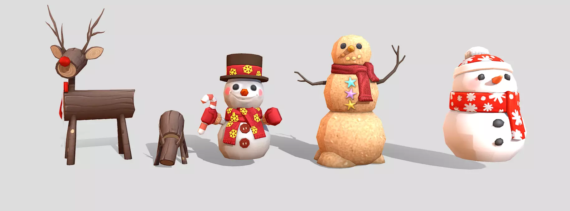 Rudoph Ice Man Clay Man Christmass Props GLB 3D model_0
